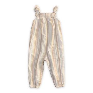 art class | embroidered striped ruffle romper jumpsuit